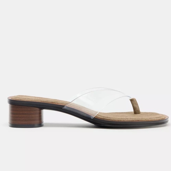 ZARA Heeled Vinyl Sandals New with Tags - US 6  ✨ - Picture 2 of 12